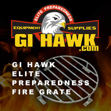 The GI HAWK Elite Preparedness brand Fire Grate sits above the ground, allowing airflow to come from underneath and keep your fire burning bright, with less smoke! The fire pit grate has 7 heavy-duty bars, spaced 2½